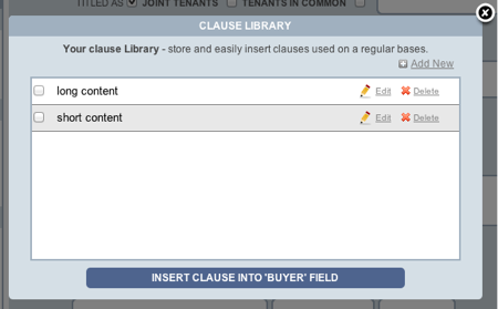 Texas TREC Forms clause library main